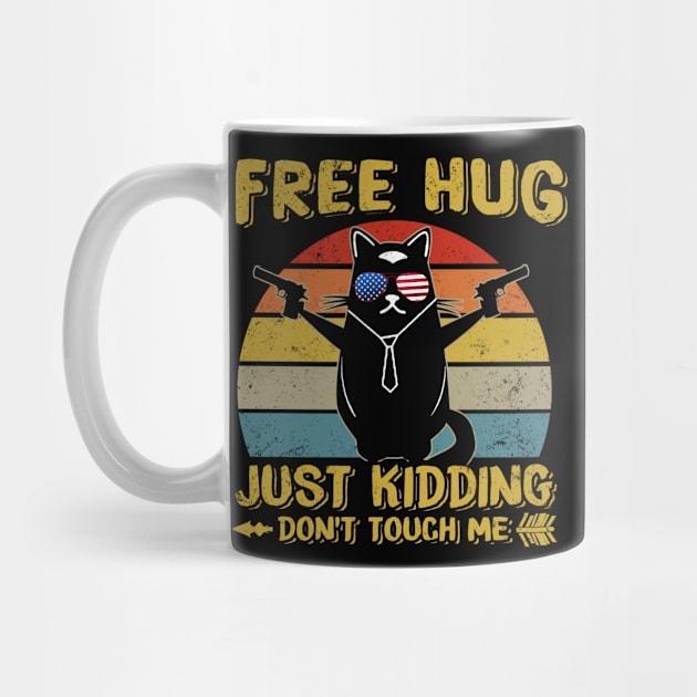 Cat Bandana Free Hug Just Kidding Don't Touch Me Vintage Sunset by robertldavis892